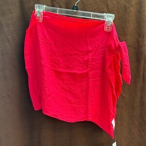 Cupshe Fuchsia Side Tie Swim Coverup Mini Skirt